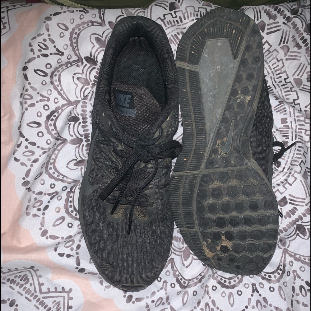 Black Nike running shoes